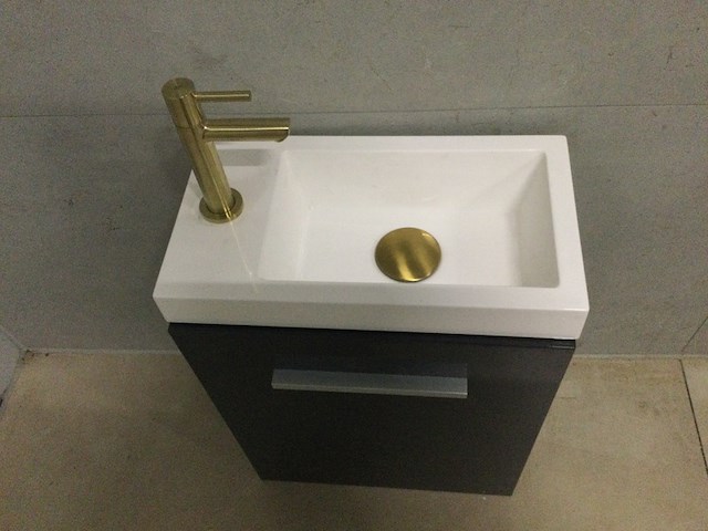 Fontein + kraan 55x40x22 cm wb, antraciet - afbeelding 1 van  2