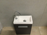 Fontein + kraan 55x40x22 cm wb, kastanjebruin - afbeelding 2 van  4