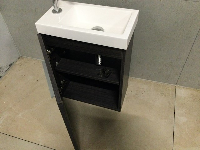 Fontein + kraan 55x40x22 cm wb, kastanjebruin - afbeelding 3 van  4