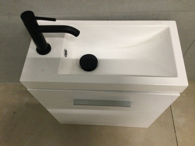 Fontein + kraan 55x50x25 cm wb, wit - afbeelding 2 van  3