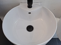 Fontein met spiegel, glans wit - afbeelding 6 van  7