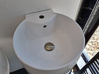 Fontein met spiegel, glans wit - afbeelding 4 van  5