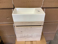 Fontein + meubel natural oak 40 cm, karo, natural oak - afbeelding 2 van  3