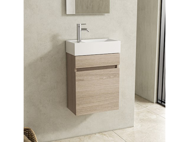 Fontein + meubel walnut 40 cm, karo, walnut - afbeelding 1 van  3