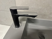 Fontein solid surface 35x5x20x16 cm + kraan wb, licht grijs - afbeelding 3 van  5