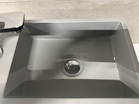 Fontein solid surface 35x5x20x16 cm + kraan wb, licht grijs - afbeelding 4 van  5