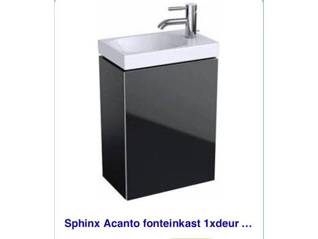 Fonteinkast, excl. fontein en kraan sphinx, acanto, zwart - afbeelding 1 van  3