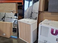 Fonteinmeubel, eiken/glans wit - afbeelding 1 van  5