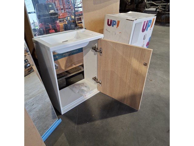 Fonteinmeubel, eiken/glans wit - afbeelding 4 van  5