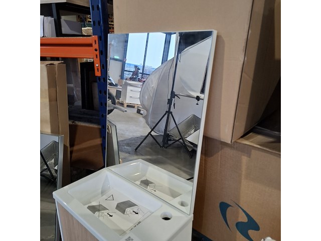 Fonteinmeubel, eiken/glans wit - afbeelding 5 van  5