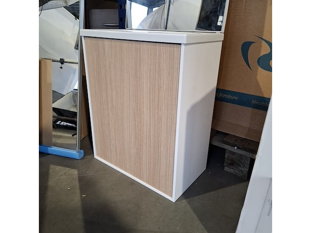 Fonteinmeubel, eiken/glans wit - afbeelding 2 van  6