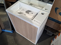 Fonteinmeubel, eiken/glans wit - afbeelding 3 van  6