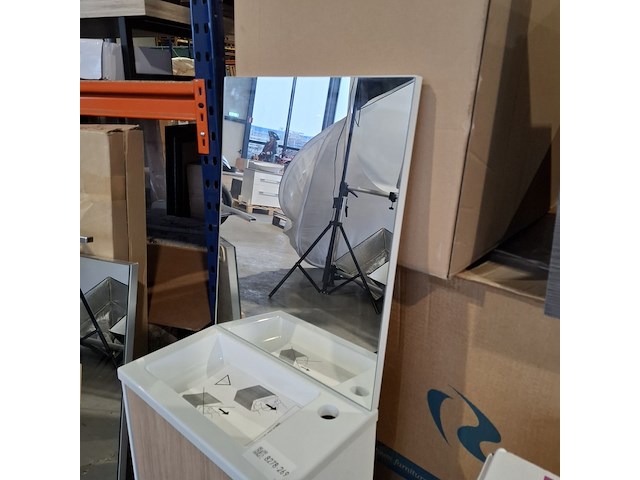 Fonteinmeubel, eiken/glans wit - afbeelding 5 van  6