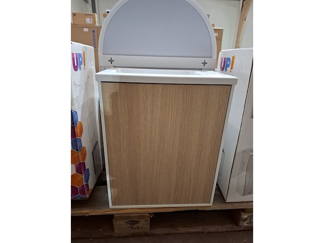 Fonteinmeubel wit/eiken - afbeelding 1 van  6