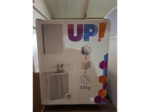 Fonteinmeubel wit/eiken - afbeelding 6 van  6