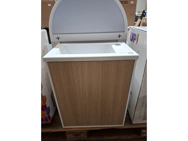 Fonteinmeubel wit/eiken - afbeelding 2 van  4