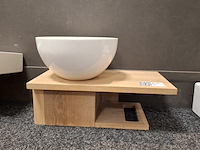 Fonteinmeubel, wood, eiken/wit - afbeelding 1 van  5