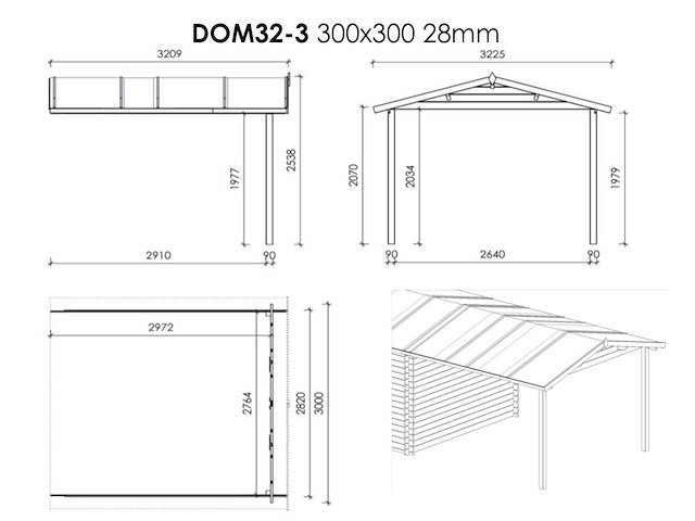 Fonteyn aanbouw overkapping 300 x 300 cm - afbeelding 1 van  2