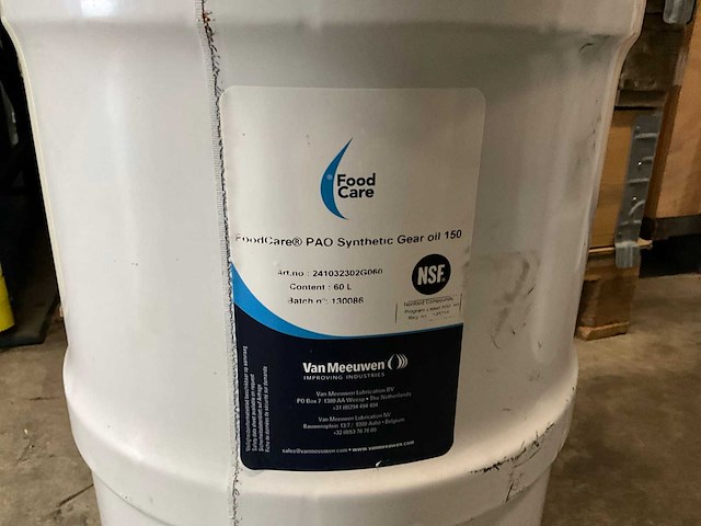 Foodcare synthetische tandwielolie 150 - 60 ltr. drom (nieuw) - afbeelding 3 van  3