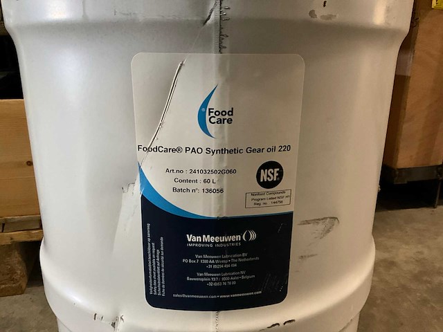 Foodcare synthetische tandwielolie 220 - 60 ltr. trommel(nieuw) - afbeelding 3 van  3
