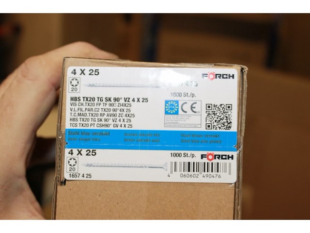 Forch schroeven 4x25 tx20 tg 90 vz 1000st - afbeelding 3 van  7