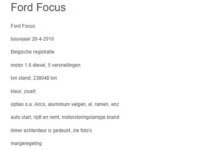 Ford - 2010 - focus - 1.6 d - belgie - afbeelding 11 van  19