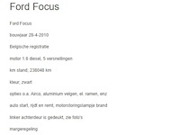 Ford - 2010 - focus - 1.6 d - belgie - afbeelding 11 van  19