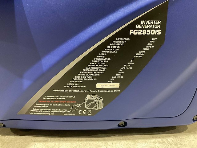 Ford - 2025 - fg2950is - inverters stroomgenerator - afbeelding 26 van  56