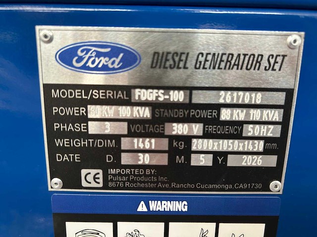 Ford - 2026 - fdgfs-100 - 100 kva noodstroomaggregaat - afbeelding 18 van  23