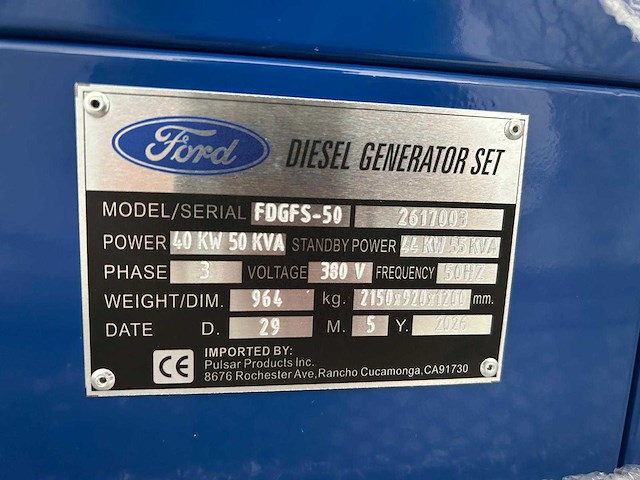 Ford - 2026 - fdgfs-50 - 50 kva noodstroomaggregaat - afbeelding 10 van  22