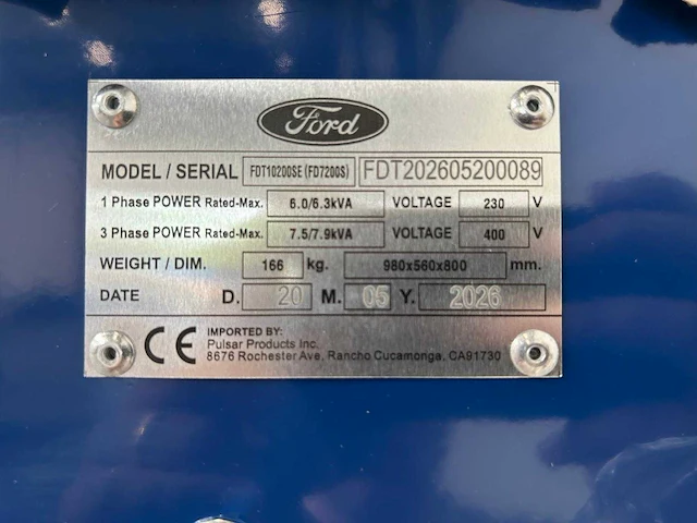 Ford - 2026 - fdt10200se - 7.9 kva diesel generator 3phase - afbeelding 6 van  20