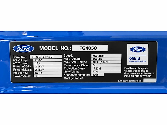 Ford - 2026 - fg4050 - stroomgenerator 2.8kw - afbeelding 7 van  20