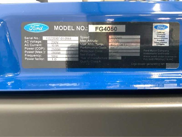 Ford - 2026 - fg4050 - stroomgenerator - afbeelding 14 van  17