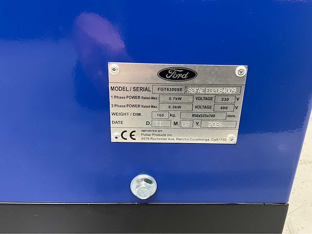 Ford - fgt6300se - aggregaat / generator - diesel - 230v én 400v krachtstroom - 2026 - afbeelding 2 van  21