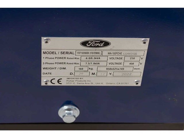 Ford 7.9 kva diesel generator 3phase - fdt10200se - afbeelding 14 van  20