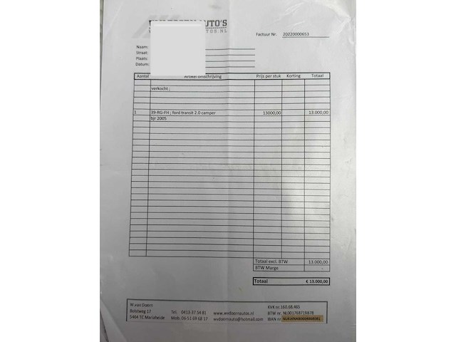 Ford transit custom tourneo 125 t300 camper 39-rg-fh - afbeelding 43 van  55