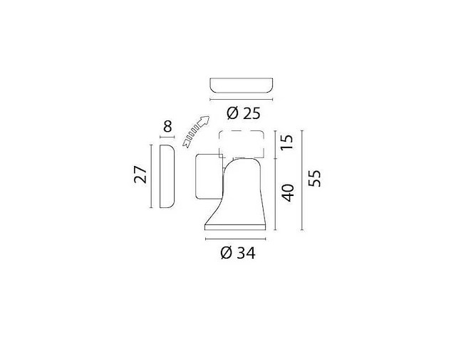 Foresti suardi 252.c chroom magnetic door holder - afbeelding 5 van  5