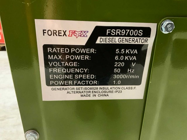 Forex fsr9700s diesel generator 6.0kva - afbeelding 4 van  10