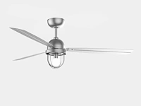 Forlight design plafond ventilator nikkel + lamp