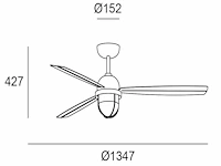 Forlight design plafond ventilator nikkel + lamp - afbeelding 4 van  6