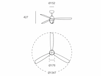Forlight design plafond ventilator nikkel + lamp - afbeelding 3 van  6