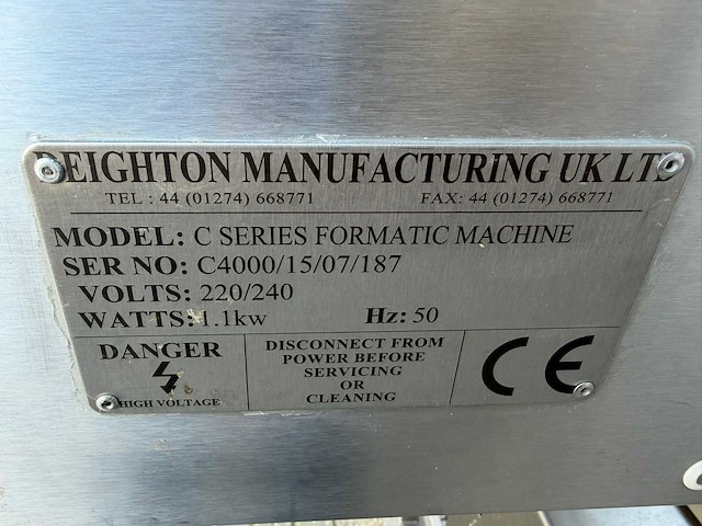 Formatic - c4000 hamburgermachine - vleesvormper - afbeelding 3 van  11