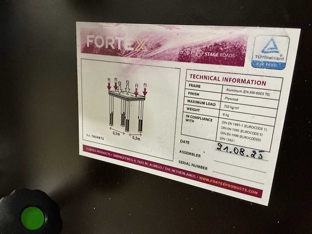 Fortex stage 750 0,5x0,5m podiumdeel (6x) - afbeelding 6 van  6