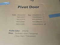 Fortifura galeria douchedeur 100x200 profiel veiligheidsglas anti kalk chroom - afbeelding 5 van  5