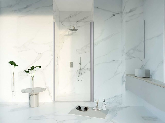 Fortifura galeria douchedeur 100x200 profiel veiligheidsglas anti kalk geborsteld rvs sw1122492 - afbeelding 1 van  2