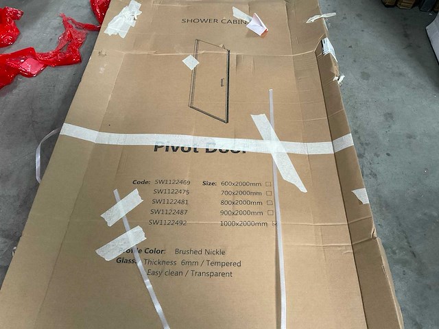 Fortifura galeria douchedeur 100x200 profiel veiligheidsglas anti kalk geborsteld rvs sw1122492 - afbeelding 2 van  2