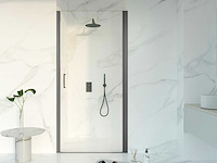 Fortifura galeria douchedeur brushed gunmetal 60x200cm veiligheidsglas anti kalk sw1122471 - afbeelding 1 van  2