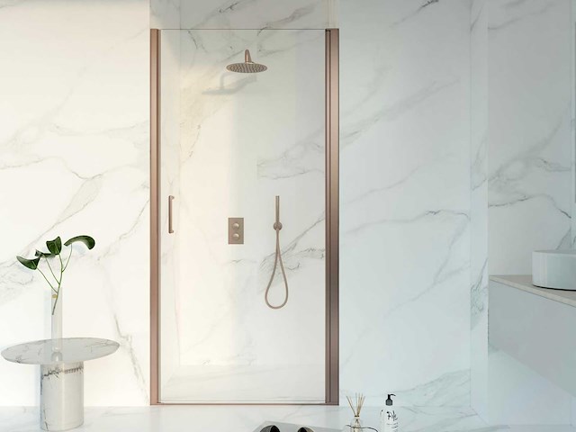 Fortifura galeria douchedeur geborsteld koper pvd 90x200cm veiligheidsglas anti kalk sw1122496 - afbeelding 1 van  2