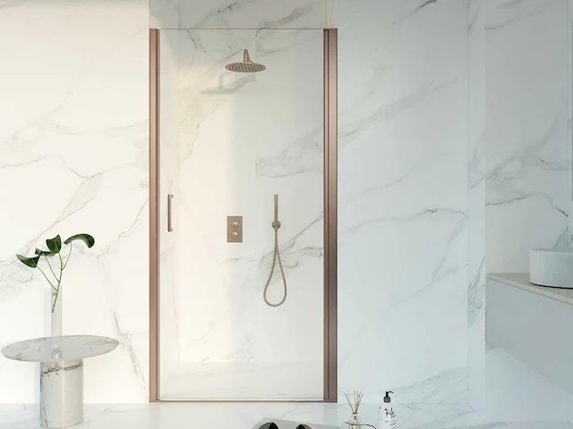 Fortifura galeria douchedeur geborsteld koper pvd 90x200cm veiligheidsglas anti kalk sw1122496 - afbeelding 1 van  2