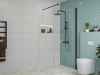 Fortifura galeria inloopdouche 90x200cm helder glas profiel zwart - afbeelding 1 van  4